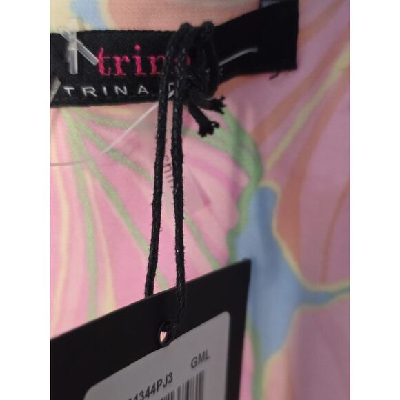 Trina Turk Tropical Floral Halter Long Jersey Stretch Maxi Dress Resort New S - Picture 9 of 10